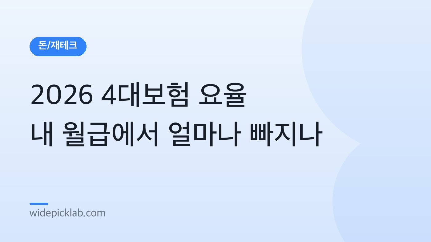 2026 4대보험 요율 내 월급에서 얼마나 빠지나 안내 카드